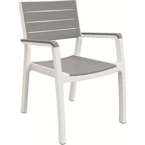 Keter Darza Harmony sillón de jardín blanco y gris resistente a los rayos UV (1/3)