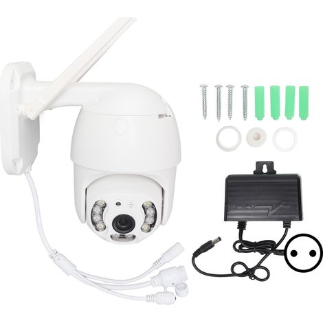 3-Megapixel-Funk-Überwachungskamera für den Außenbereich, Dual-Beleuchtung, 360°-Drehung, IP66 wasserdicht, Wandmontage möglich, 100–240-V-Netzteil, EU-Stecker