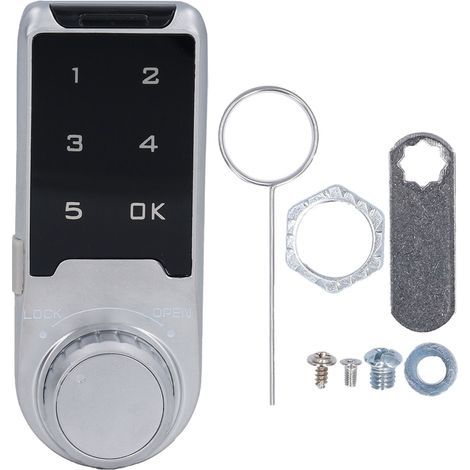 Elektronisches Schrankschloss, digitales Touch-Bedienfeld, schlüssellose Passwortsicherheit, für Aktenschubladen, Spinde, Fitnessstudios, Saunen L20 (1/5)