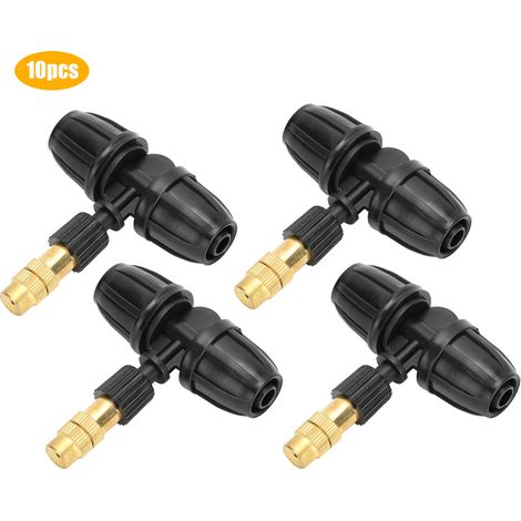 10 Stück Gartenbewässerungs-T-Stück Zerstäuberdüse Nebelregner für 8/11-Zoll-Wasserschläuche (1/5)