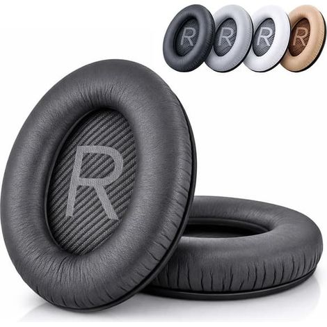 Coussinets d'oreille compatibles avec les casques Bose QuietComfort - QC35/QC25/QC15/AE2 Noirs (1/5)