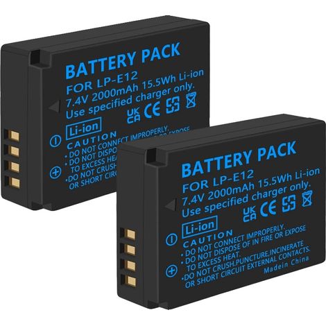 Wiederaufladbare Batterie, LCD-Dual-Ladegerät, Schnellladung, 2 Stück Batterie (1/2)