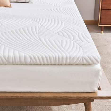 Sweetnight - Topper Materasso, Viscoelastico per Materasso e Memory Gel, Schiuma di Gel, Con Fodera Rimovibile e Lavabile, Bianco, 180 x 200 x 5 cm (1/5)