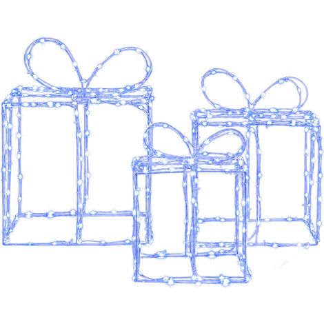 Cajas de regalo de Navidad con luces LOVIISA 3 uds. 360 LED vidaXL (1/5)