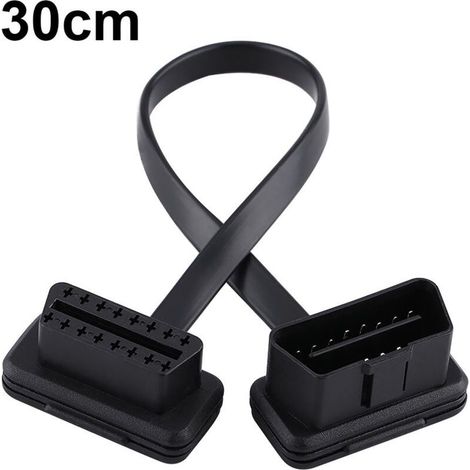 30 cm/12 Zoll langes 16-poliges OBD2-Verlängerungskabel (Stecker auf Buchse) für Kfz-Diagnoseadapter (1/5)