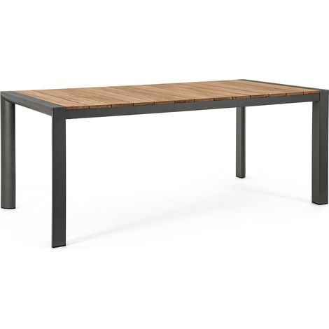Tavolo Cameron con struttura in alluminio, piano in teak -Antracite (1/5)
