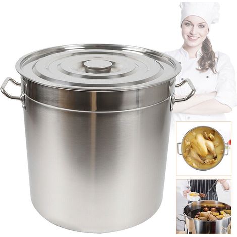 Marmite de Cuisine Marmite de Bouillon avec Couvercle 70 Litre Marmite de Goulasch Marmite de Camping Marmite en Acier Inoxydable Marmite de Cuisson Epaisseur 0.4 mm (70 L) (1/5)