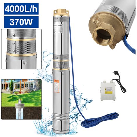 TolleTour Bomba sumergible para pozos profundos 4 m3/h Acero inoxidable Impermeable 0,37 kW