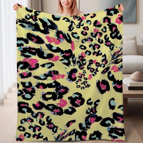 Couverture de lit en polaire, jeté doux et chaud pour le printemps, légère et luxueuse en microfibre de polyester, décoration pour chambre et salon, cadeau adapté pour hommes femmes,6080 pouces (1/4)
