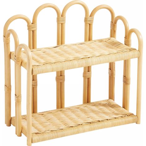 Nordlys - Etagere de Rangement Suspendue 2 Niveaux en Rotin Naturel (1/5)