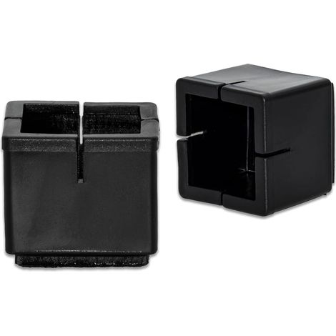 49 mm bis 55 mm quadratische Stuhlbeinkappen mit Filzgleitern, schwarze PVC-Schutzkappen für Stuhlbeine, Möbelfüße, [49 mm bis 55 mm] (1/5)