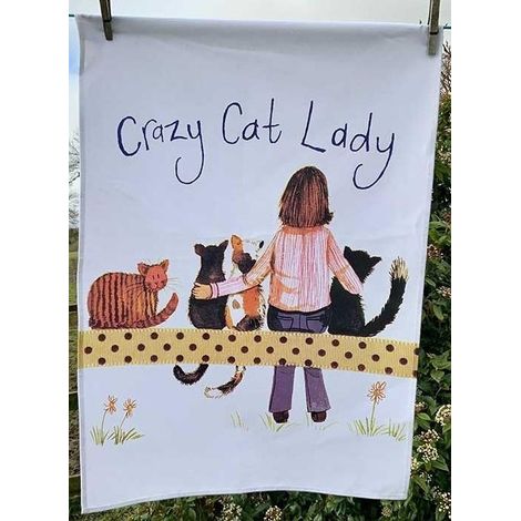 Toalla de cocina TT38 Crazy Cat Lady Kociara