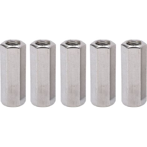 5 Pièces Écrous de Raccord Hexagonaux M12 Argent Résistance à la Corrosion Robuste Acier Inoxydable 304 Jeu (1/5)