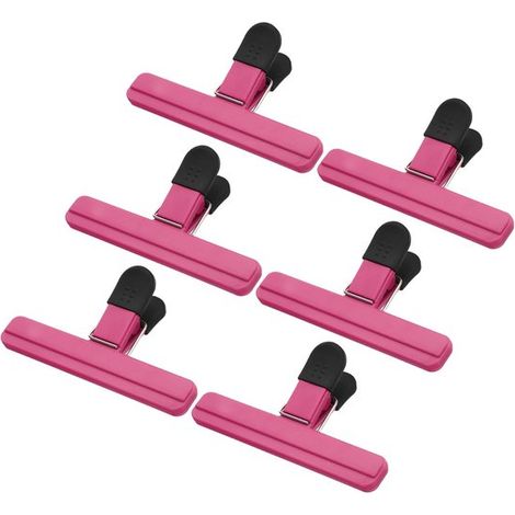Set di 6 clip per snack, clip per sigillare gli alimenti, clip per la conservazione, clip per sacchetti di snack, clip per sacchetti di patatine, sistema di aggancio flessibile per tè, snack, ecc. (1/5)