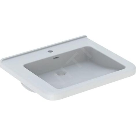 Geberit Selnova Comfort - Lavabo Square, 650x550 mm, pour personnes à mobilité réduite, avec un trou de robinetterie, avec (1/2)