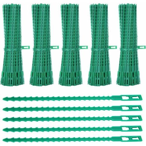 Pack of 500 plant ties, 17cm – Adjustable plastic ties – For supporting tomatoes and cucumbers – Reusable and flexible (1/5)