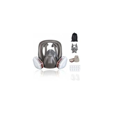 Masque à gaz antibuée 16 en 1 – Masque respiratoire intégral pour peinture au pistolet – Protection contre le formaldéhyde – Filtre et sac de transport inclus