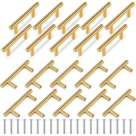 T-Bar Handles Stainless Steel Gold 100mm 20 (1/5)