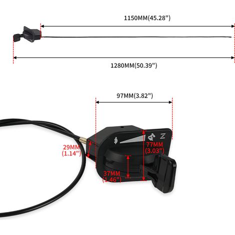 Gaszug für Rasentraktoren und Rasenmäher, Zugkabel 946-05098C (1/4)