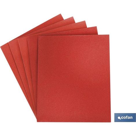 Feuille de papier de verre pour bois/mur, grain 180, 230 x 280 mm, pour surfaces ferreuses et non ferreuses