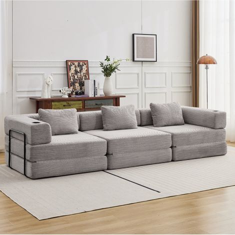 Canapé 3 places modulable avec fonction lit en chenille (1/5)