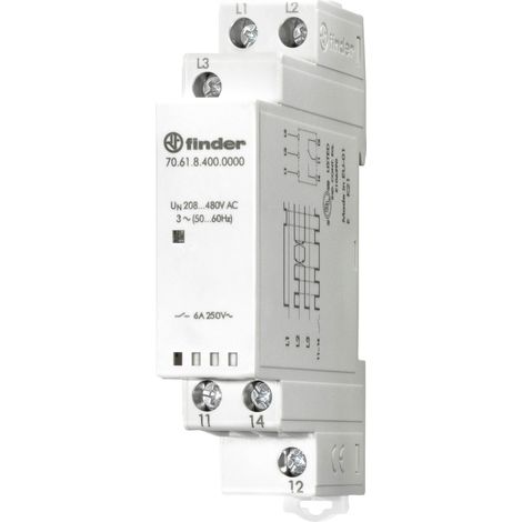 Finder 70.61.8.400.0000T 70.61.8.400.0000T Netzüberwachung Anzahl Relais-Ausgänge: 1 Anzahl analoge