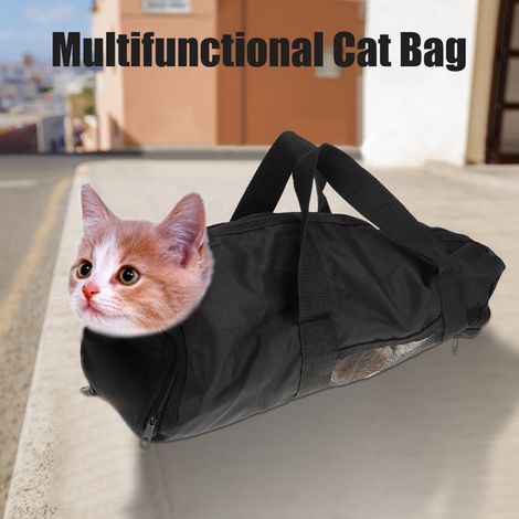 Sac de transport multifonctionnel pour chat, idéal pour le toilettage et le nettoyage. (1/5)