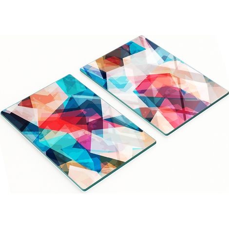 Tablas de cortar decorativas de vidrio con dise帽o abstracto de mosaico, 2x40x52 cm.