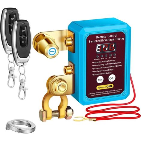 Interrupteur de déconnexion de batterie à distance pour voiture 12 V 240 A avec affichage LED (1/5)