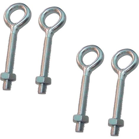 Boulon à œil soudé avec écrou HM01, M4 x 30 mm, zingué, blister de 4