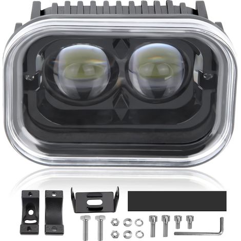 4-Zoll Universal-LED-Fahrscheinwerfer für Motorräder, 45 W, LED-Rennscheinwerfer, Arbeitsscheinwerfer, Fern-/Abblendlicht, weißes Licht für Motorräder, LKW, ATV, E-Bike (1 Stück) (1/5)