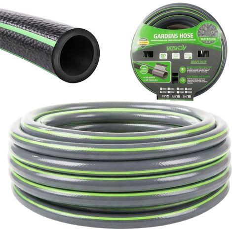 Tuyau d'arrosage en caoutchouc 1/2 pouce, 15 m, 3 couches, solide, résistant, souple, DIVODV
