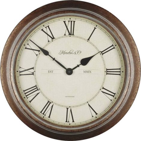 Techno Line WT 7006 Quarzo Orologio da parete 36 cm x 70 mm Legno Adatto per bagno e ambienti umidi (1/2)