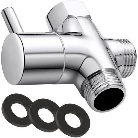 Vanne 3 voies en laiton massif G1/2' – Interface universelle – Joints en caoutchouc inclus – Pour douchette et pommeau de douche (1/4)