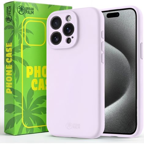 Funda de silicona UrbanPalm para iPhone 15 Pro Max con MagSafe, color morado lila. (1/5)