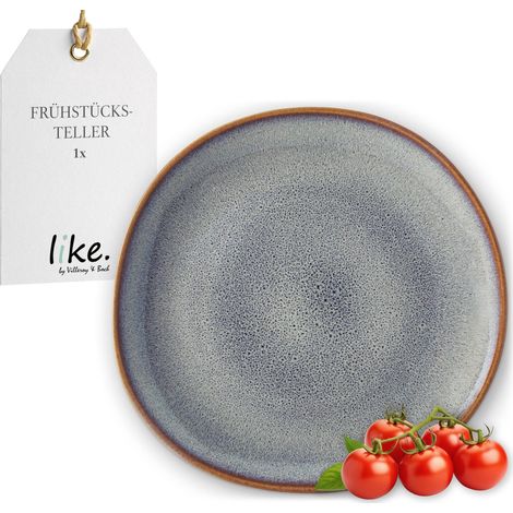 Assiette à dessert Lave beige, 23,5 cm, assiette plate en grès pour un brunch, résistante au lave-vaisselle et au micro-ondes (1/5)