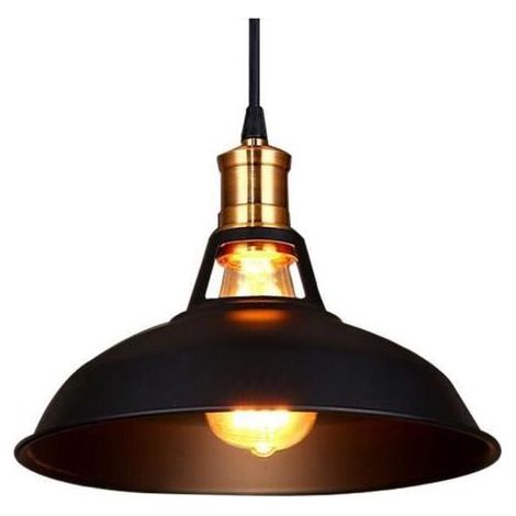 Industrie Retro Pendelleuchte Schwarz Metall Deckenleuchte Verstellbar Hängeleuchte für Wohnzimmer Küche Restaurant