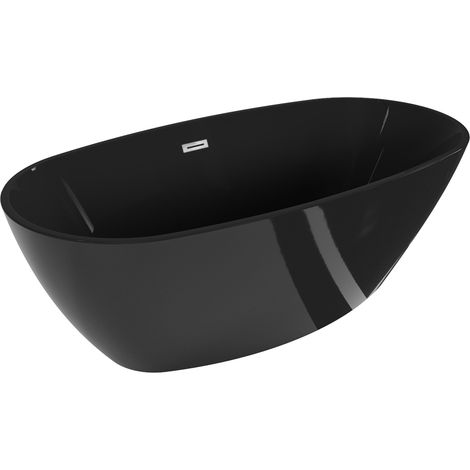 Mexen Eris baignoire autoportante 170 x 80 cm, noire, trop-plein chrome - 53441708070-01 (1/5)