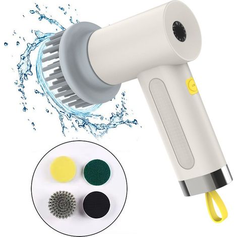 Brosse Nettoyage Electrique - 2 Vitesses 350/450 Tr/Min - Etanche IPX6 - Batterie 2500 mAh 180 Min - Pour Salle De Bain Cuisine Carrelage - 7 Têtes Incluses (1/5)