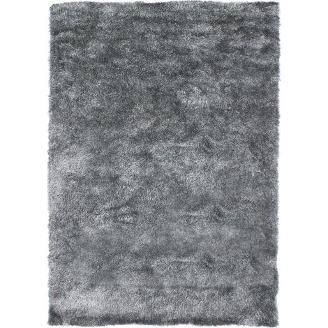 CELESTE - Tapis à poils longs extra-doux gris clair 130x180 (1/4)