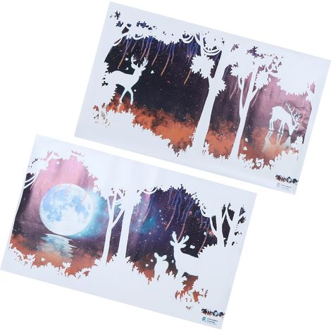 Stickers muraux motif cerf de la forêt, à faire soi-même, décoration murale pour fond de télévision, pour la maison (1/5)