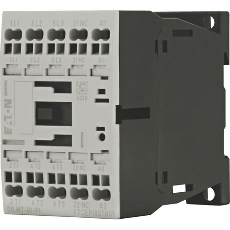 Eaton Contactor de potencia, 3 polos, 380 V 400 V 3 kW, 1 Ö, 230 V 50 Hz, 240 V 60 Hz, accionamiento de CA, bornes Push-in, 199224