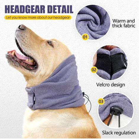 Geräuschdämpfende Ohrenschützer für Hunde, beruhigender Hoodie, stabile Ohrenschützer zur Behandlung von Prellungen, geräuschdämpfende Ohrenschützer zur Linderung von Angstzuständen, Hunde-Ohrenschütz (1/5)