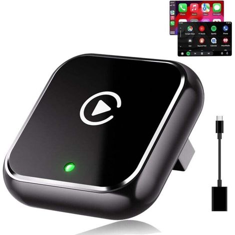 CarPlay sans Fil 2 en 1 pour Apple CarPlay/Android Auto.Mini Adaptateur sans Fil pour iPhone/Android et Plus de 927+ Voitures.Bluetooth 5.3 et WiFi 6.sans décalage.Plug and Play.Connexion Automatique (1/4)