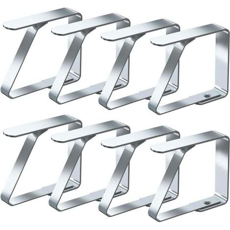 8 Pièces Tablecloth Clips - Pince Nappe Inoxydable - Pince Table Nappe pour Cuisine, Fête, Restaurant et Occasions de Mariage (Vaisselle) (1/4)