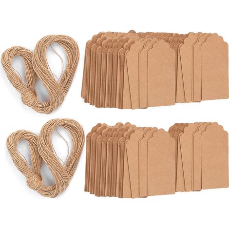 Lot de 200 étiquettes en kraft 4x9cm pour étiquetage de vêtements, décoration de mariage et emballage cadeau (1/5)