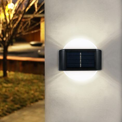 Solar Fence Light - Up And Down Illumination - IP65 Waterproof - For Patio Deck Pool Shed Wall - 2 Pack (1/3)