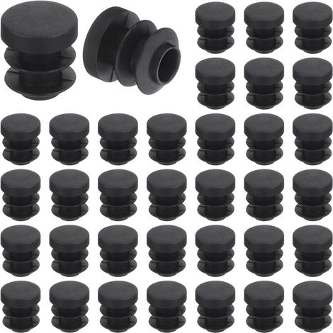 36 Pcs Round Plastic Caps, 12mm Black Furniture Leg Caps, Furniture Glide Protectors for Chair, Sofa, Table, Shelf (1/5)