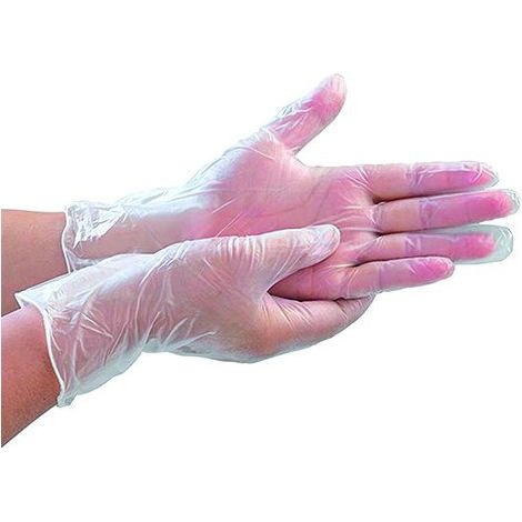 Gants Vigor en vinyle blanc, jetables, 100 pièces, taille S
