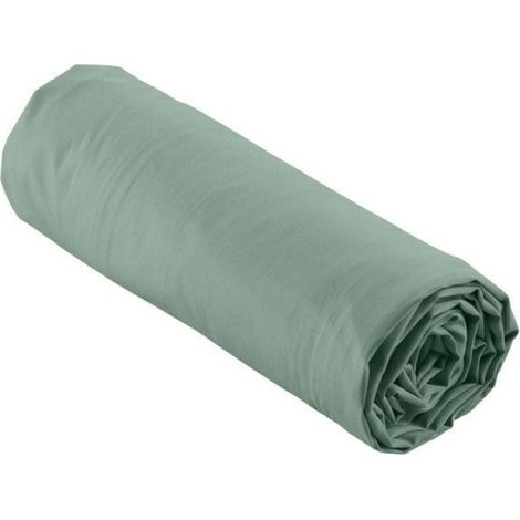Drap housse 180x200 cm - Percale 100% coton - Bonnet 30 cm - Tilleul (1/5)